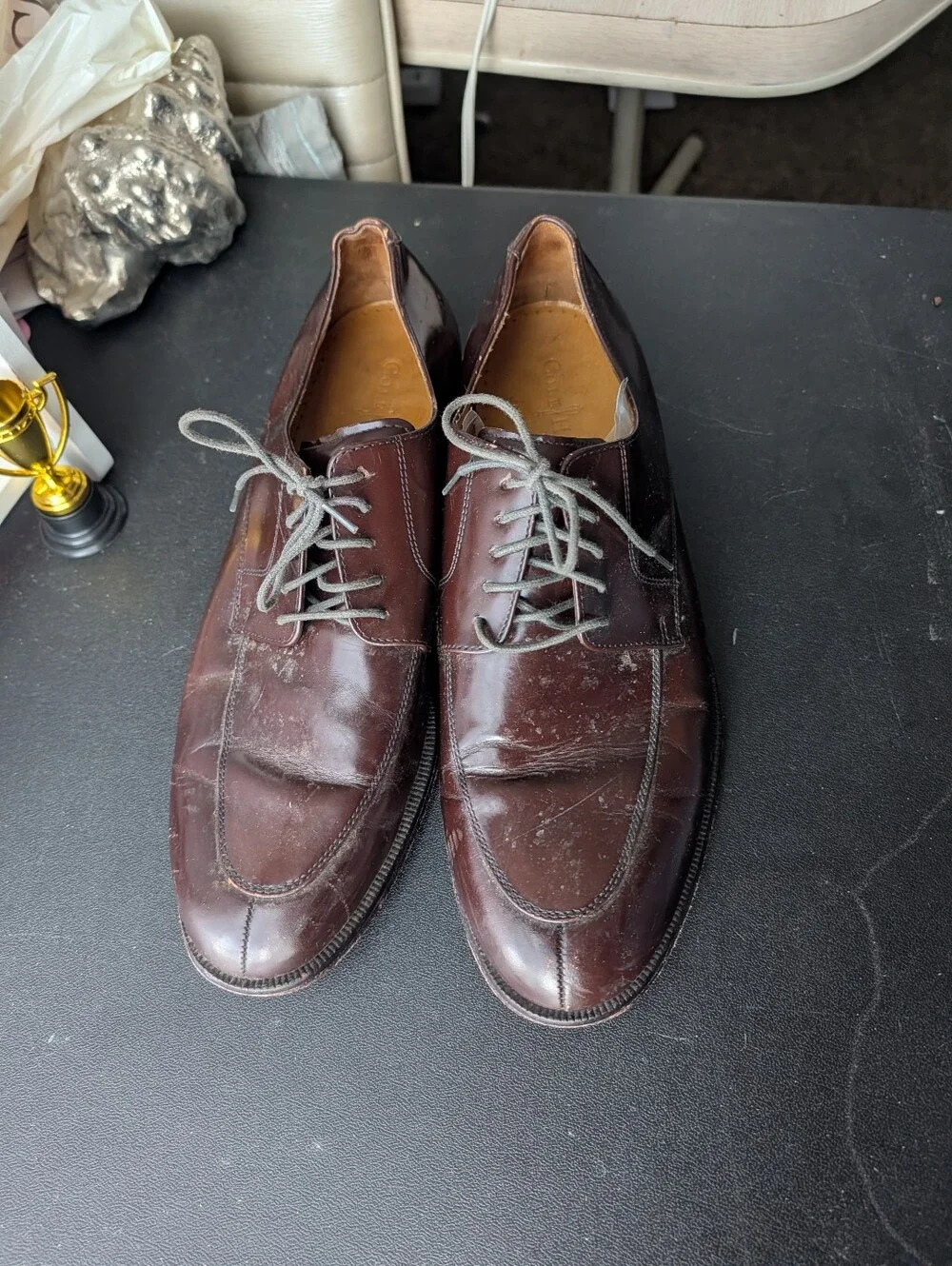 Cole Haan Dark Brown Leather Lace-Up Oxfords